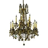Chateau Design 15-Light 36'' French Gold or Antique Brass Chandelier with European, Swarovski, or 30% Lead Crystals SKU# 11230