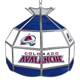 NHL1600-CA - NHL Colorado Avalanche Stained Glass Tiffany Lamp - 16 inch