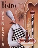 Bistro Venezia by Parry. Art Print Poster 16 inches width by 20 inches height. Highest Quality Art Poster Print