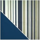 Stripe Print Futon/Pillow Cover Set - Navy (Full)
