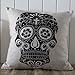 LINKWELL Skull Halloween Pillow Cover All Hallows Eve Linen Cushion Cover Pillowcase Mexican Day of The Dead Calavera All Souls Day CC301