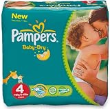 Pampers - Baby Dry - Couches Taille 4 Maxi (7-18 kg) - Pack économique 1 mois de consommation x174 couches