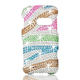Talon Full Diamond Bling Phone Shell for LG Rumor Touch (Rainbow Zebra)