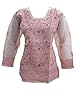 Womans Kurta Tunic Tops Cotton Hand Embroidered Boho Chic Blouse Medium Sz