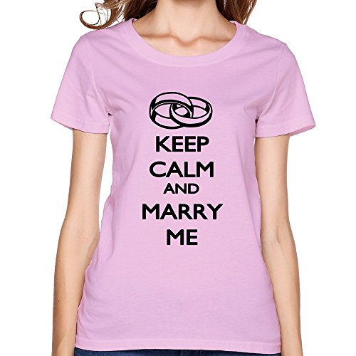 Women's T Shirt Keep Calm And Marry Me Size M Pink