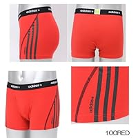 【am5-9162 adidas（アディダス）紳士（メンズ）前開き ボクサーブリーフ】 (Mサイズ, 100・RED)