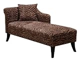 Armen Living Elegant Tiger Chenille Chaisebrown Fabric