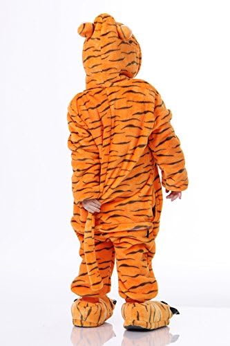 Children's Unisex Animal Cosumes Sleepsuit Kigurumi Jumpsuit Pajamas Stripe Tiger (M(suit for children height in 120-130cm))