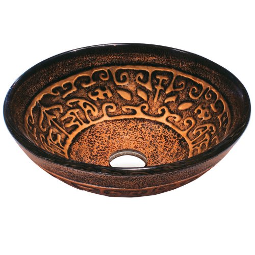 VIGO VG07019 Copper Mosaic Glass Bathroom Vessel Sink Bronze