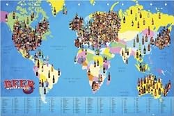 World Map Of Beer - Poster (The World's Different Beers) (Size: 36" x 24")
