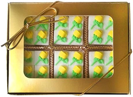 Yellow Rose Buds Decorated Sugar Cubes (24 pc)