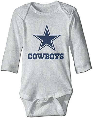 HYRONE Dallas Star Logo Cowboys Baby Bodysuit Long Sleeve Climbing Clothes Size 18 Months Ash