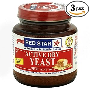 Red Star Active Dry Yeast, 4-Ounce Jars (Pack of 3)