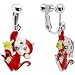 Banana Monkey Clip On Earrings
