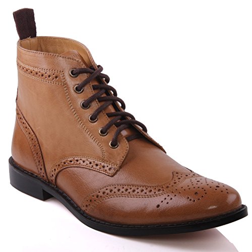 Unze mens  taylor  leather boots smart formal brogue co…