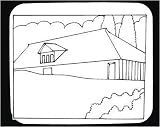 Mouse Pad with black and white , dwelling, Latvia, trees, Europe, vegetation, landscape, home, farm, house