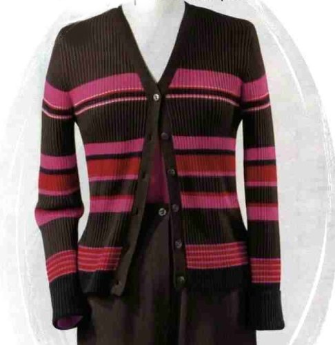 Tolle Farben: Braun-MULTICOLOR Strickjacke Gr. M 40/42