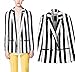 Moxeay Beetlejuice Costume Black and White Striped Blazer Button Down Striped Jacket Cosplay Costume (S, Black&White Striped)