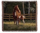 Horse Mom and Baby Tapestry Afghan Throw Blanket 50