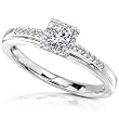 1/4ct TW Round Brilliant Diamond Engagement Ring in 14k White Gold