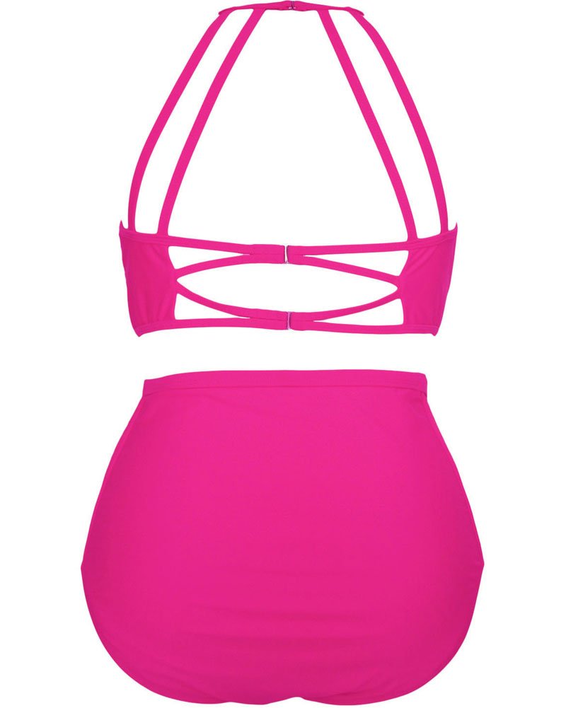 Lalagen Women's Strappy Vintage Lace 2 Pieces Bikini Set Plus Size Swimsuit