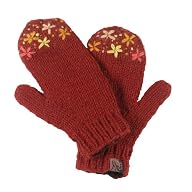 Turtle Fur Artisan Made - Isha, Hand Knit in Nepal, 100% Wool, Fleece Lined, Embroidered Mittens