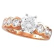 18K Rose Gold Diamond Engagement Ring Semimount - CENTER STONE NOT INCLUDED - 1.00 Ct.