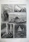 1887 FINE ART SALZBURG MOUNTAINS GEIERECK AUSTRIA