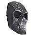Flexzion Airsoft Paintball Mask Full Face Skull Rusty Skeleton Metal Mesh Eye BB Field Protection Safety Guard Cosplay Black Silver for Outdoor Activity Hunting CS Wargame Cosplay