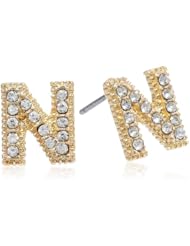 Goldtone Sparkle Initial Earrings