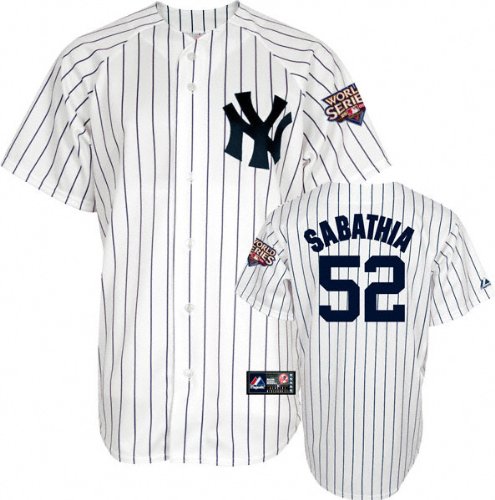 CC Sabathia New York Yankees Home Replica Jersey with 2009 World Series Patch