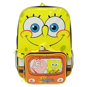 Spongebob Squarepants Large Backpack with Detachable Lunchbox Kit - Black by 