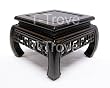 Square Carved Wooden Stand 4.5x4.5x3.75 Inches