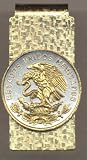 Gorgeous 2-Toned Gold on Silver Mexican Eagle, Half dollar size Coin - Money clips