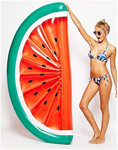 Inflatable Giant Half Watermelon Pool Float Fruit Pool Bed Hot Summer Swimming Entertainment Water Inflatable Swim Ring Cute Design For Unique You