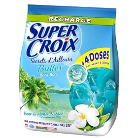 Super Croix - Secrets d'Ailleurs - Lessive Liquide en Doses - Bora Bora - Recharge 24 Doses / 24 Lavages