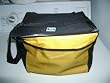 4 PIECE INSULATED BAG SET by ICE3 CUBED INCLUDES LARGE, "SIX PACK" SHOULDER AND BOTTLE BAGS BLACK ACCENTED WITH YELLOW