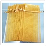 10x Gold Bottle & Wine Organza Favor Gift Bags 6.5x15 inch ($0.94 each)