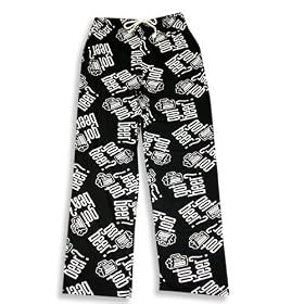 Fun Boxers - Mens Cotton Lounge Pant, 'Got Beer' allover Text, Black, White