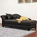 Baxton Studio Josephine Leather Victorian Modern Chaise Lounge, Brown