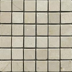 Crema Marfil 1x1" Square Mosaic Honed Mesh Mounted Sheets