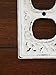 Decorative Electrical Outlet Plate/Plug-in Cover/Fleur de lis/Cast Iron/Shabby Chic Style/Antique White or Pick Your Color