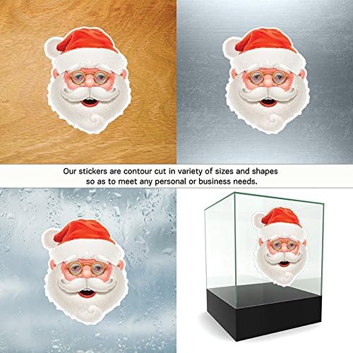 Vinyl Sticker Decals Santa Claus Head Sports Bike chrismas tree season christmastree (14 X 11,3 Inches) Fully Waterproof Printed vinyl sticker
