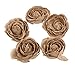 VORCOOL Hessian Burlap Rose Flowers 5 Pack for Christmas Wedding Decoration (Brown)