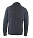 100% Irish Merino Wool Shawl Collar Aran Sweater, Cormorant, Large