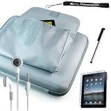 Silver Gray Premium Slim Hard Nylon Cube Case with Pocket for Apple iPad 16GB, 32GB, 64GB Wi-Fi and WiFi + 3G + Includes a 4-inch eBigValue