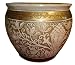 18" Hand Painted and Carved Porcelain Fishbowl / Planter with White Floral Design