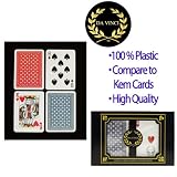 Da Vinci Neve, Italian 100% Plastic Playing Cards, 2-Deck Poker Size Set by Modiano, Regular Index