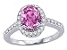 2.00 cts Lab Created Pink Sapphire and Genuine Diamond Ring - 14kt White or Yellow Gold