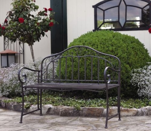 My Garden 274414 Deko Gartenbank aus Metall 110cm bronce